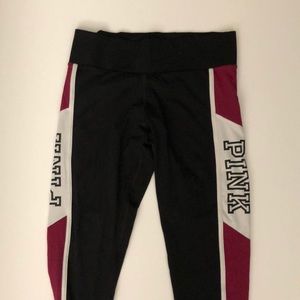 Maroon striped pink leggings